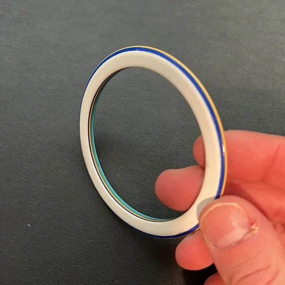 Vintage Plastic Bracelet, Black, White, Multicolor, Thin, Retro, Boho - Picture 5 of 9